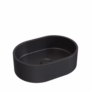 ⁦כיור אובלי 400X280X120 אבן חול שחורה SGB⁩ – תמונה ⁦1⁩