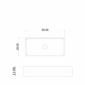 ⁦כיור מלבני 600X280X120 בטון C2⁩ – תמונה ⁦2⁩