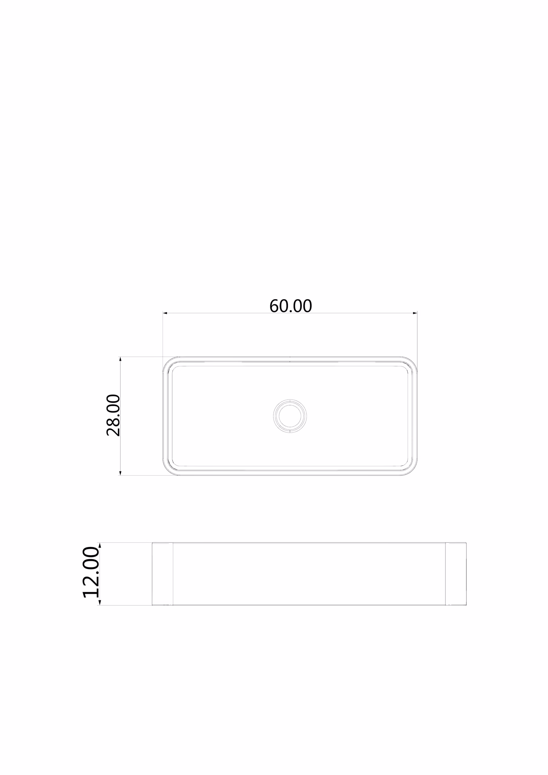⁦כיור מלבני 600X280X120 אבן חול שחורה SGB⁩ – תמונה ⁦2⁩