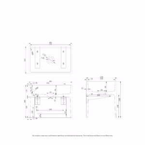 ⁦כיור מרובע תלוי 400*250*300 בטון C2 + ונטיל⁩ – תמונה ⁦2⁩