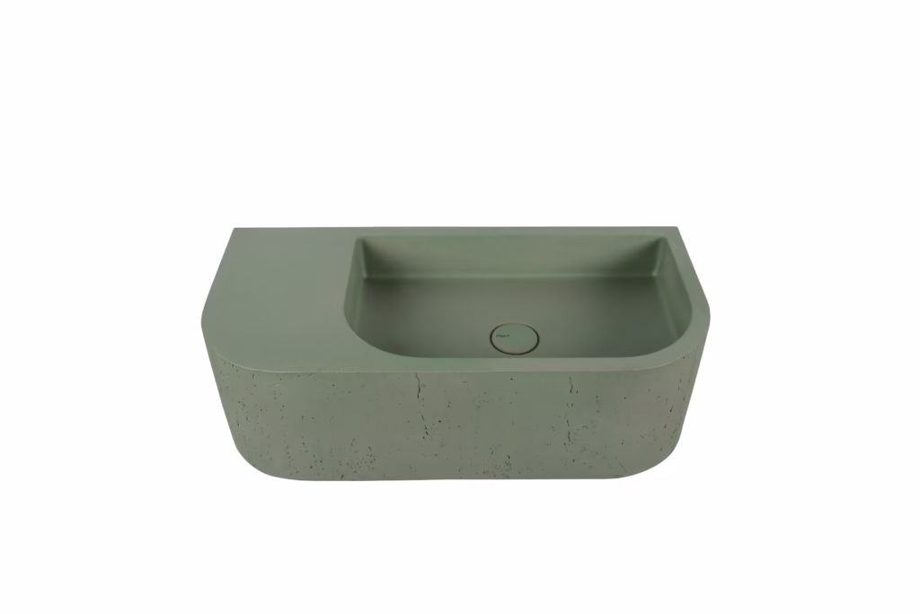 כיור חצי אובלי תלוי LIO 65X30 ירוק מעושן מחורץ D11