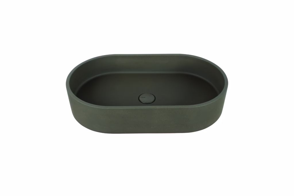 כיור אובלי לקונסולה URBANICA OVAL 60X35 בטון D5